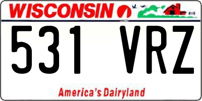 WI license plate 531VRZ