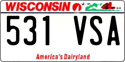 WI license plate 531VSA