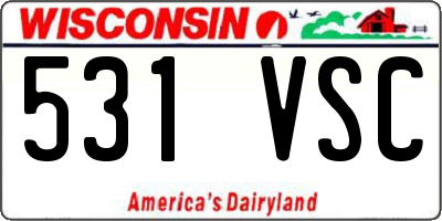 WI license plate 531VSC