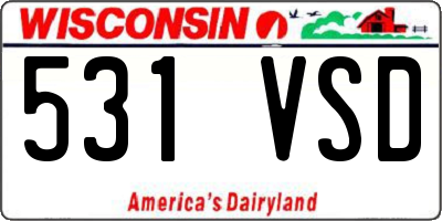 WI license plate 531VSD