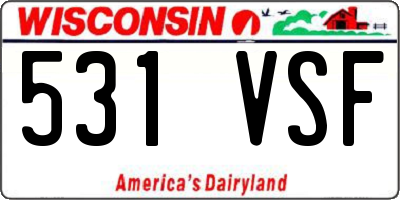 WI license plate 531VSF