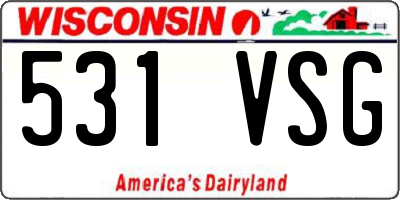 WI license plate 531VSG