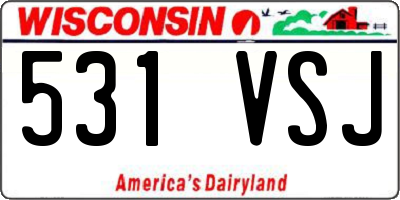 WI license plate 531VSJ