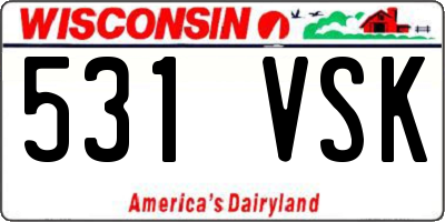 WI license plate 531VSK