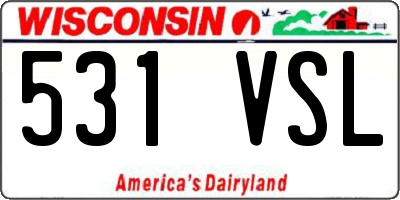 WI license plate 531VSL