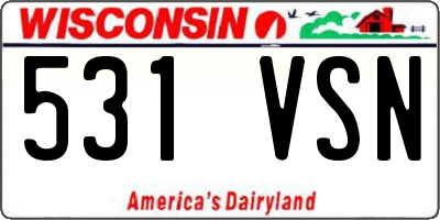WI license plate 531VSN