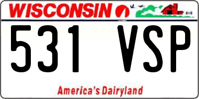 WI license plate 531VSP
