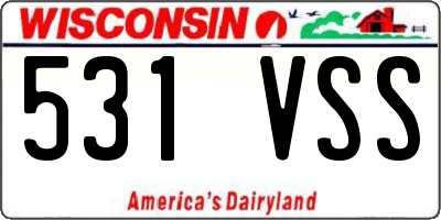 WI license plate 531VSS