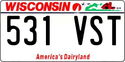 WI license plate 531VST