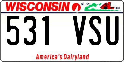WI license plate 531VSU
