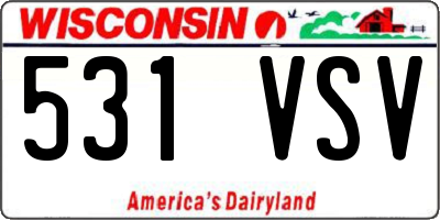 WI license plate 531VSV