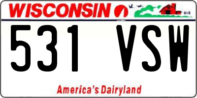 WI license plate 531VSW