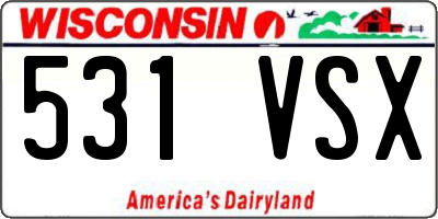 WI license plate 531VSX