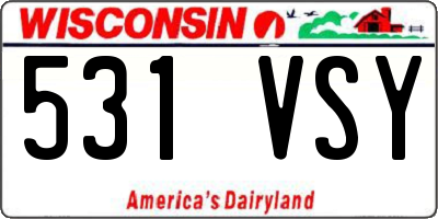 WI license plate 531VSY