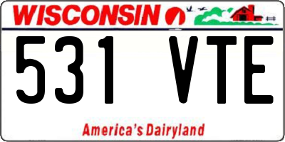 WI license plate 531VTE