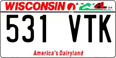 WI license plate 531VTK