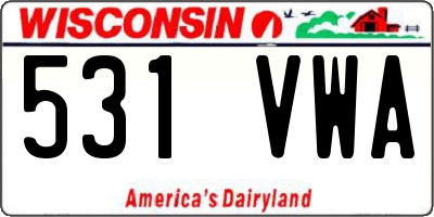 WI license plate 531VWA