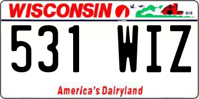 WI license plate 531WIZ