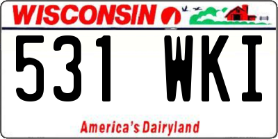 WI license plate 531WKI