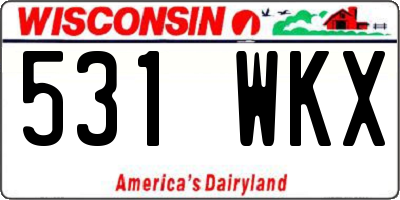 WI license plate 531WKX
