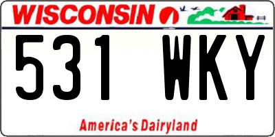 WI license plate 531WKY