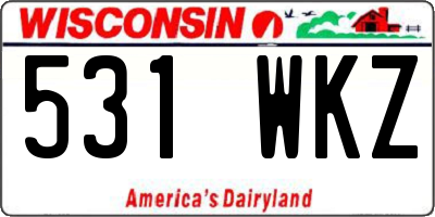 WI license plate 531WKZ