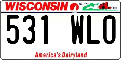 WI license plate 531WLO