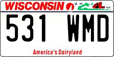 WI license plate 531WMD