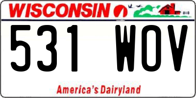 WI license plate 531WOV