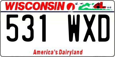 WI license plate 531WXD