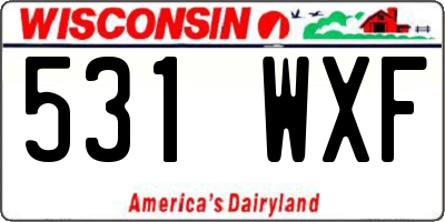 WI license plate 531WXF