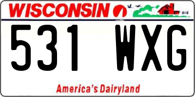WI license plate 531WXG