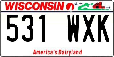 WI license plate 531WXK