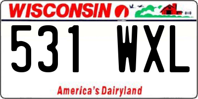 WI license plate 531WXL