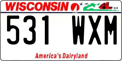 WI license plate 531WXM