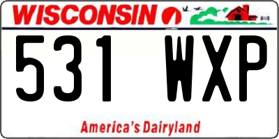 WI license plate 531WXP