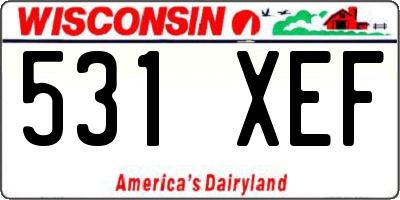 WI license plate 531XEF
