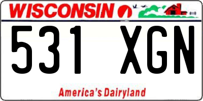 WI license plate 531XGN