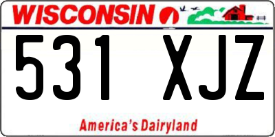 WI license plate 531XJZ