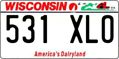 WI license plate 531XLO