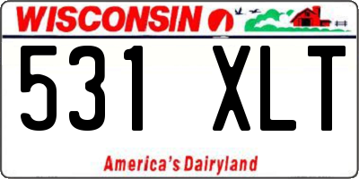 WI license plate 531XLT