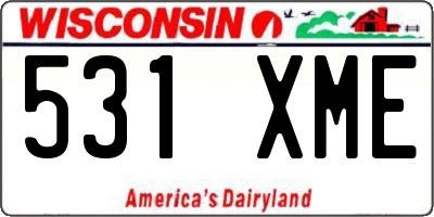 WI license plate 531XME