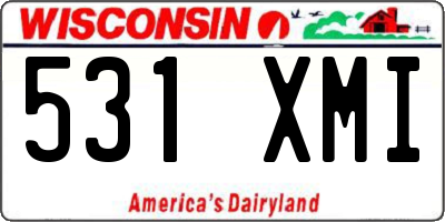 WI license plate 531XMI