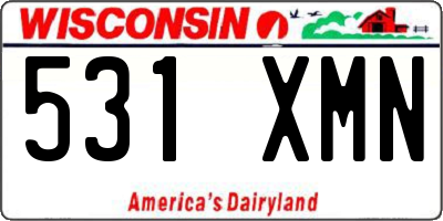WI license plate 531XMN