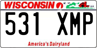 WI license plate 531XMP