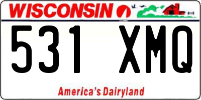 WI license plate 531XMQ