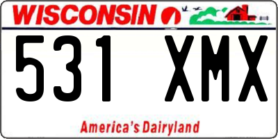 WI license plate 531XMX