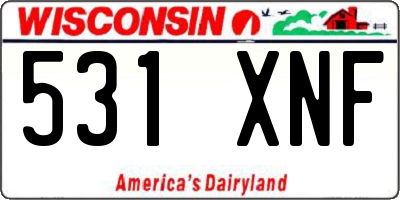 WI license plate 531XNF