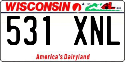 WI license plate 531XNL