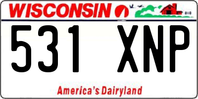 WI license plate 531XNP